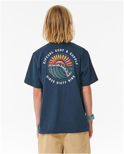 Boys Sunset Desto Tee in Navy