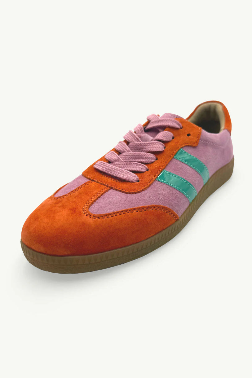 Shiloh Leather Sneaker in Pink / Orange