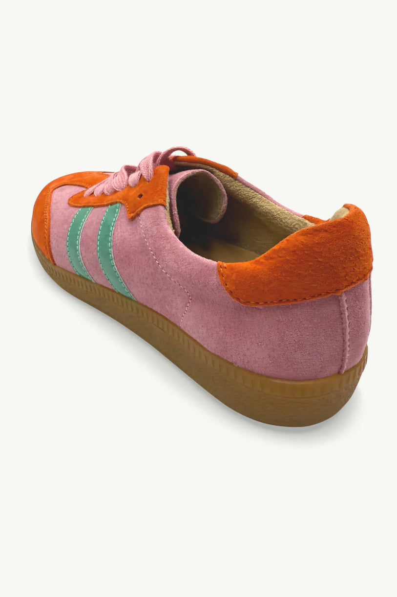 Shiloh Leather Sneaker in Pink / Orange