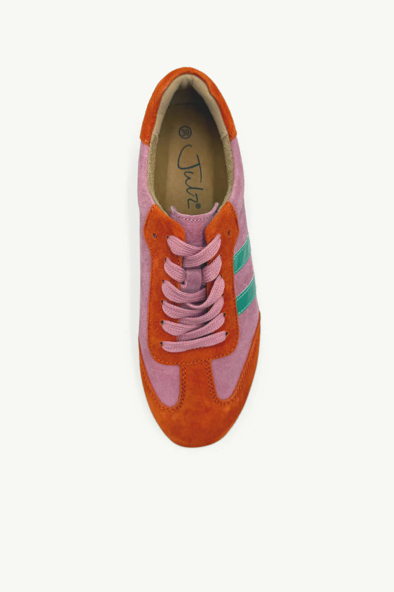 Shiloh Leather Sneaker in Pink / Orange