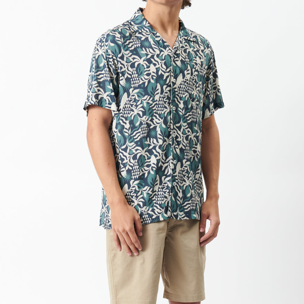 Oasis SS Woven Shirt in Midnight Navy