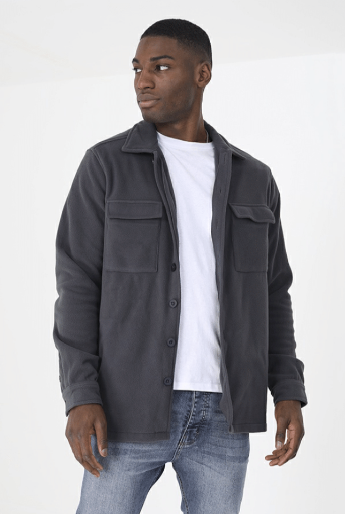 Bogart Micro Fleece Over Shirt in Grey