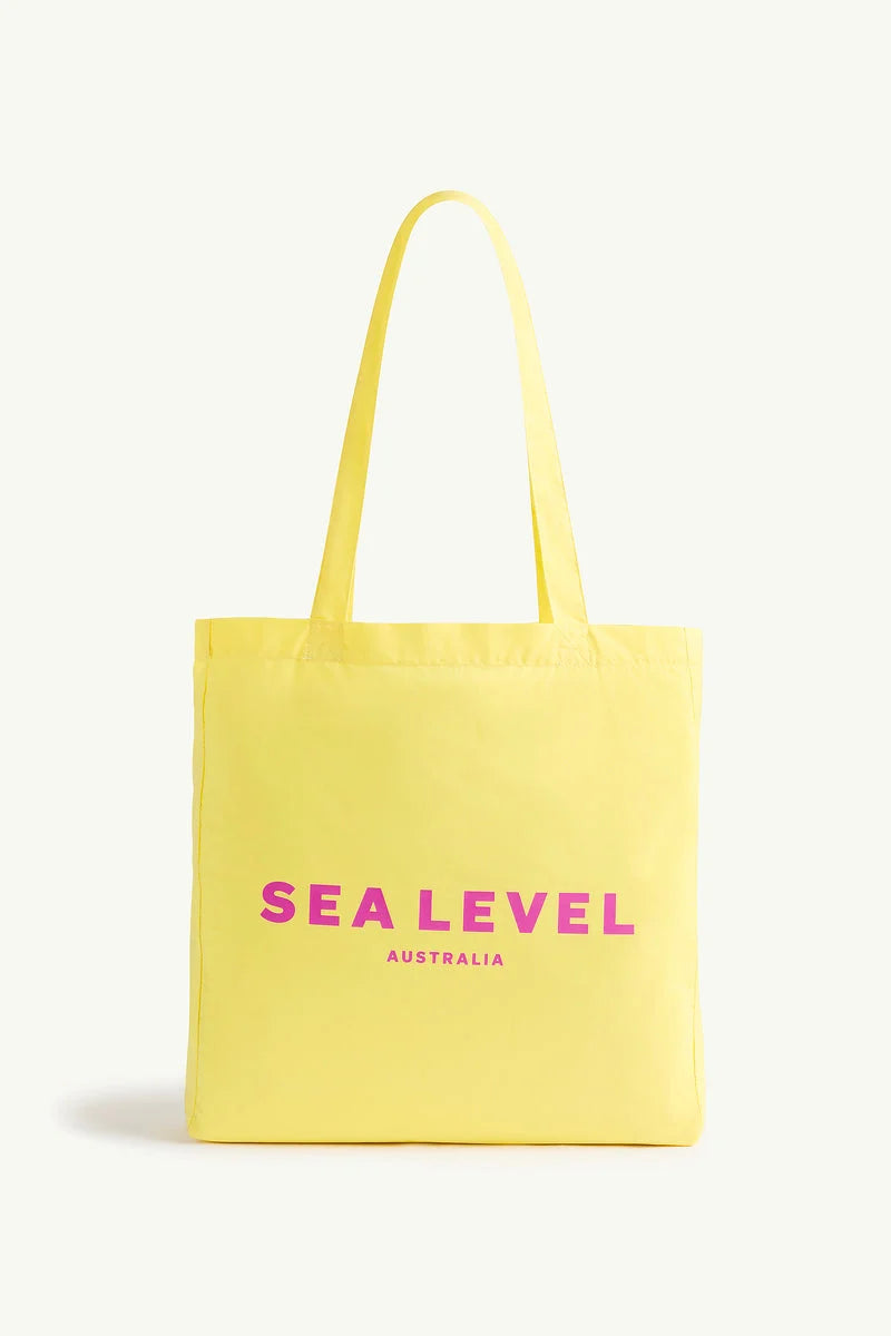 Cotton Logo Beach Tote in Lemon