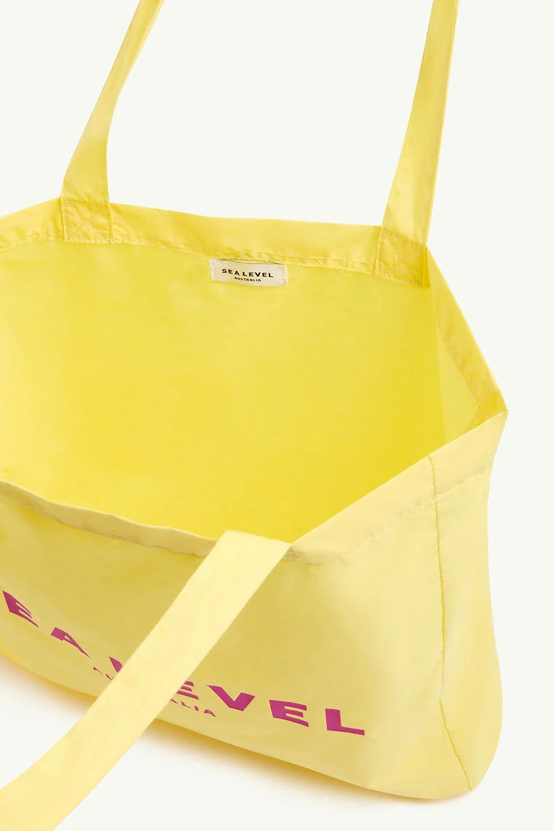 Cotton Logo Beach Tote in Lemon