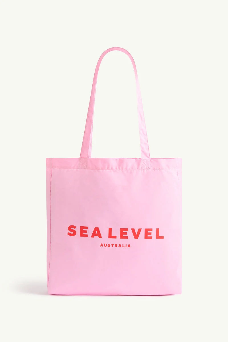 Cotton Logo Beach Tote in Pink