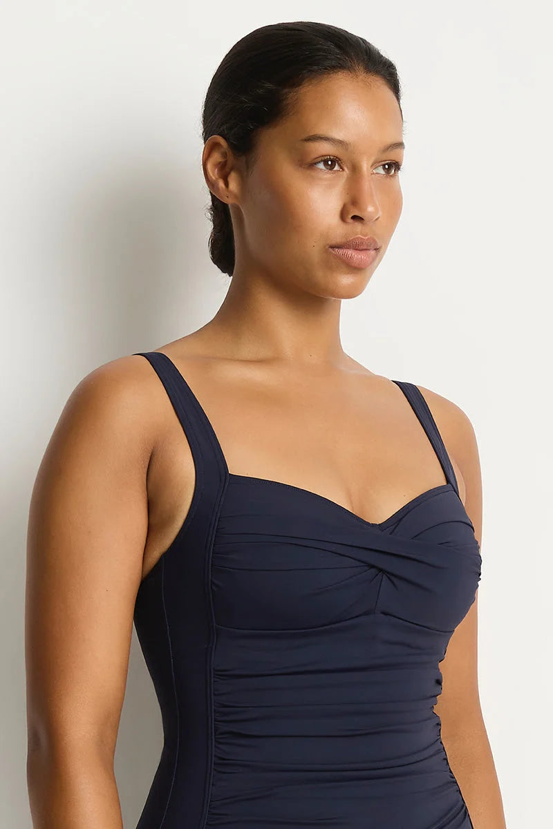 Essentials Twist Front Multifit One Piece in Night Sky