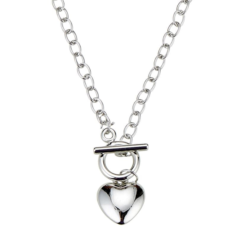 Fob Heart Silver Necklace