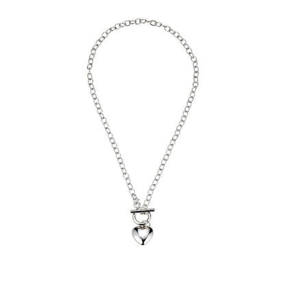 Fob Heart Silver Necklace