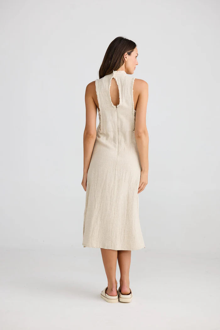 Helaina Dress in Natural Jaquard