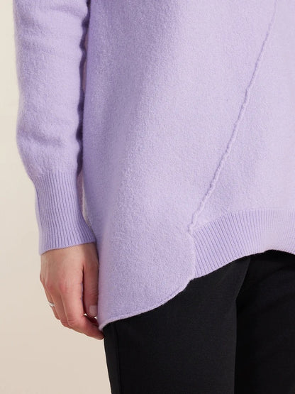 Pure Boiled Wool Sweater in Lilac