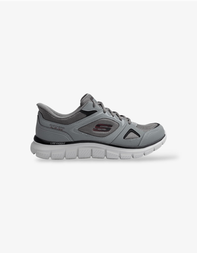 Mens Track Sneaker in Charcoal / Red