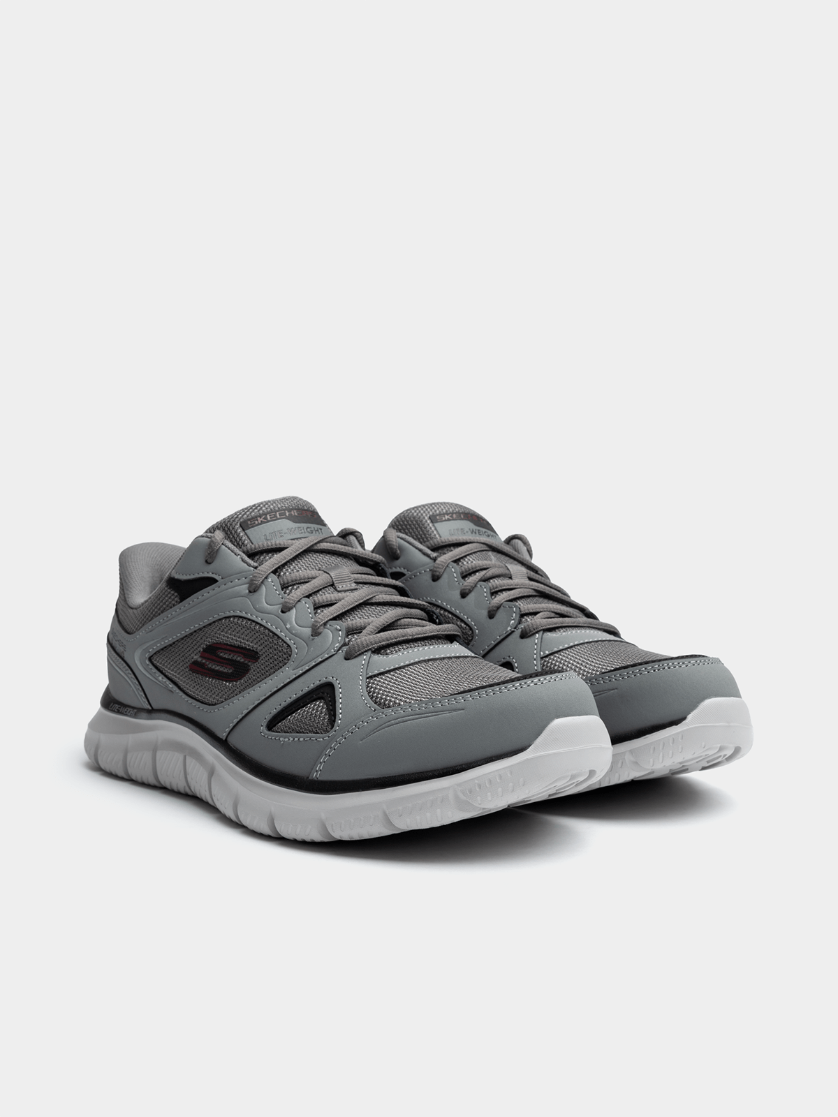 Mens Track Sneaker in Charcoal / Red