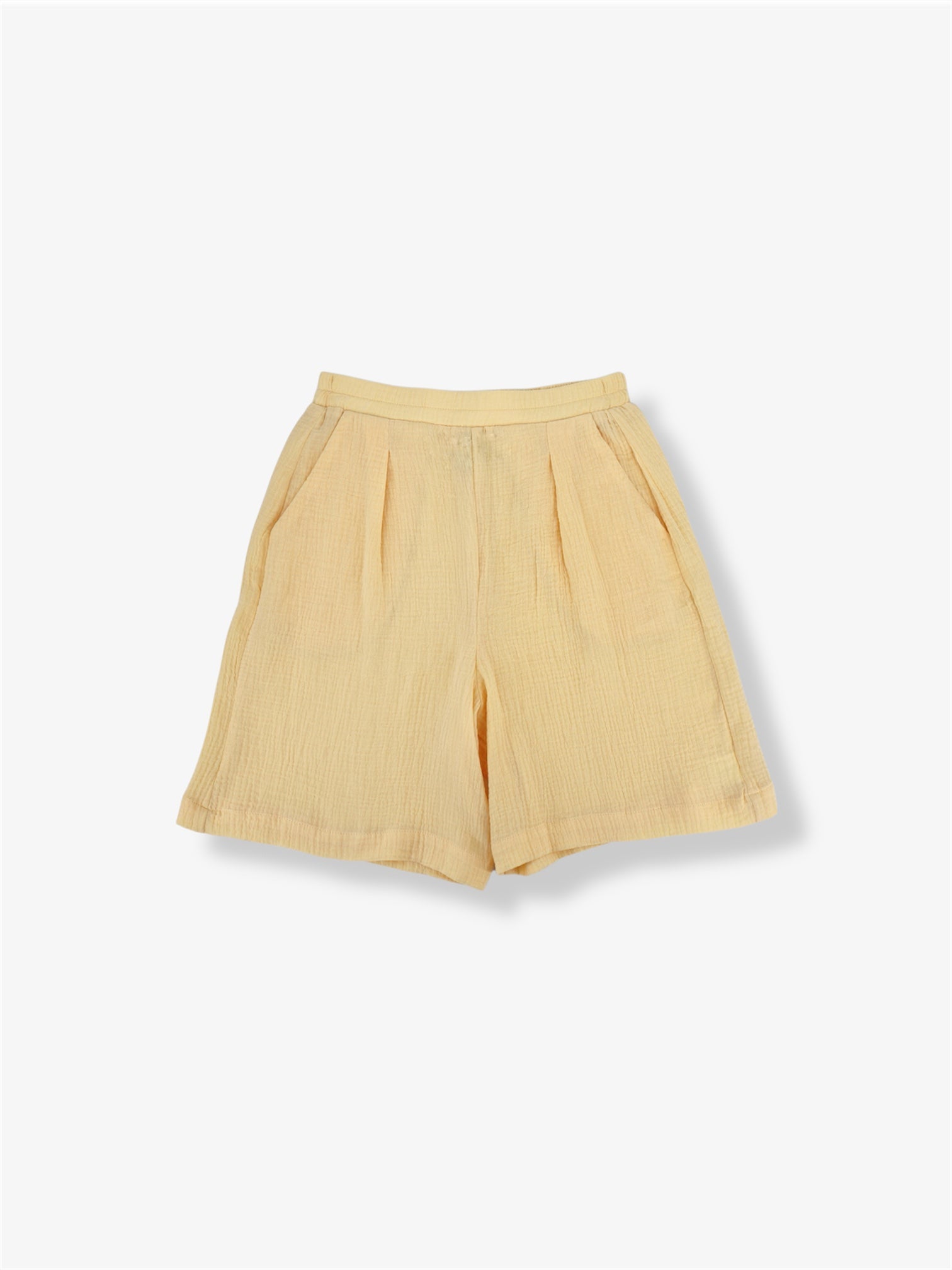 Alessia Classic Cotton Shorts in Butter Yellow