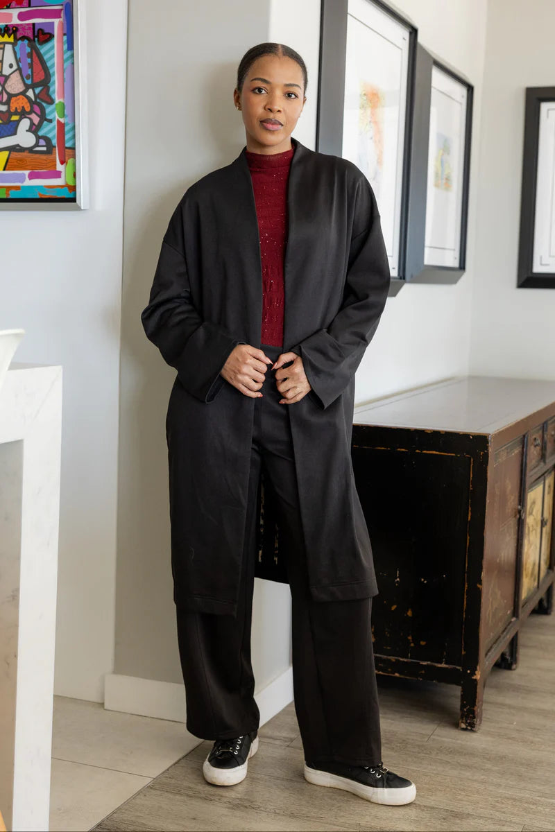 Allora Cocoon Coat in Black