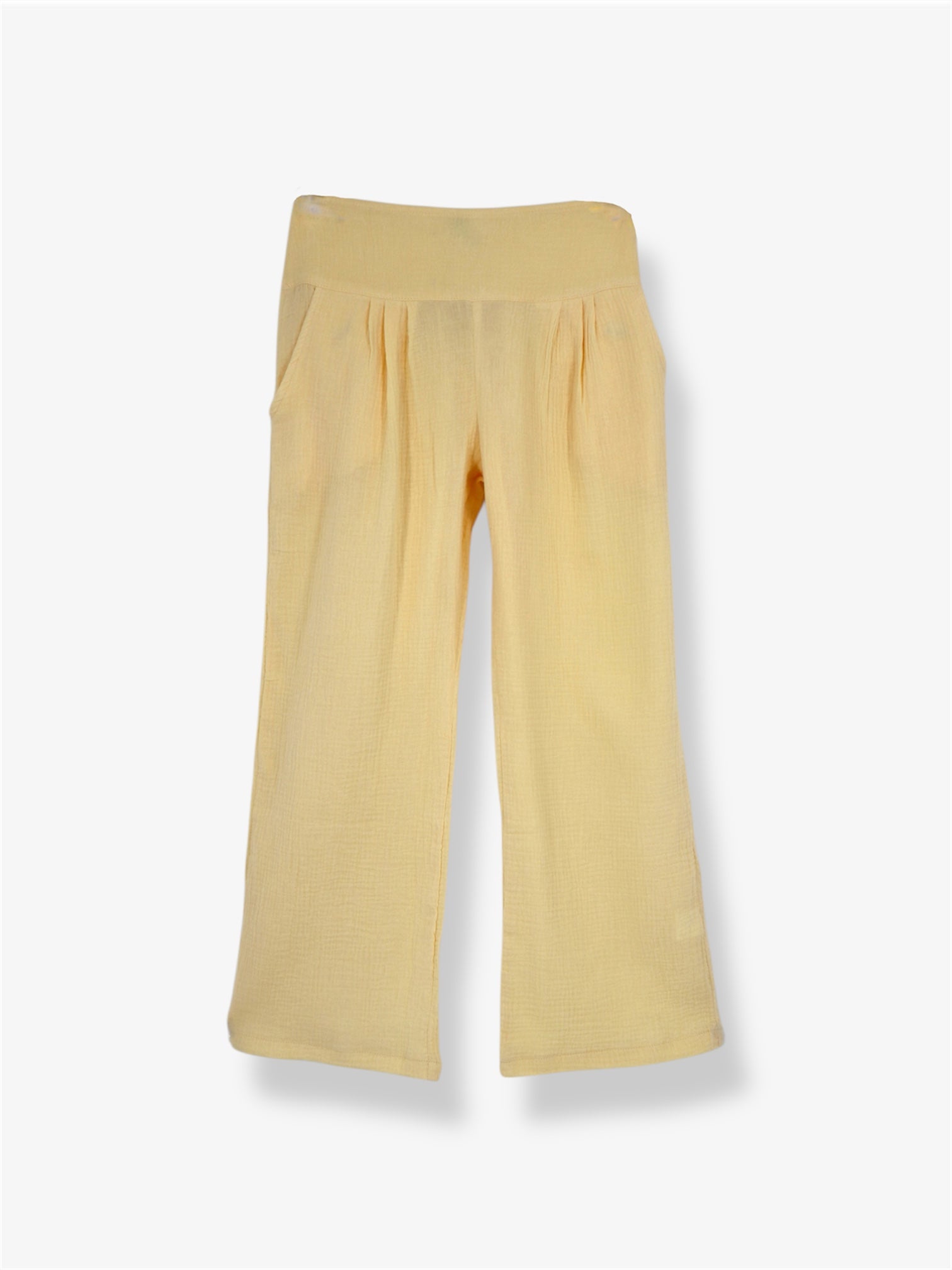 Belle Classic Cotton Pants in Butter Yellow