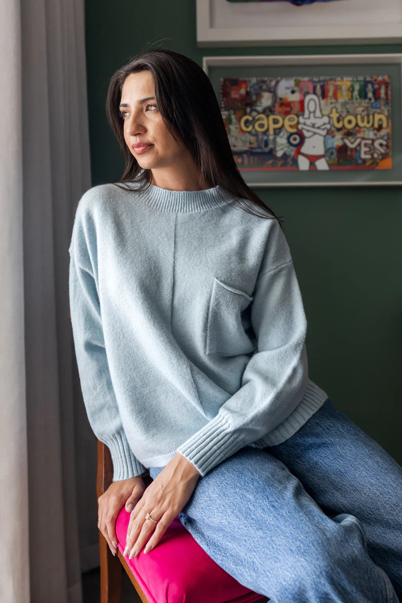 Hollister Box Knit With Pocket in Blue