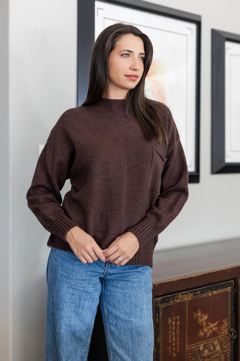 Hollister Box Knit With Pocket in Chocolate