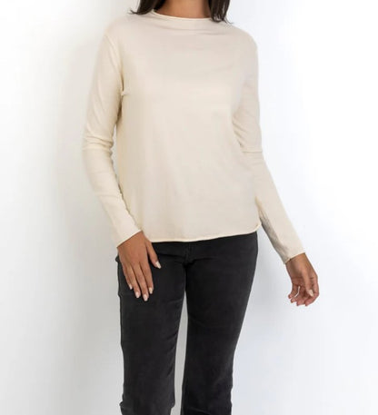 Milan Classic Funnel Neck Long Sleeve in Cream