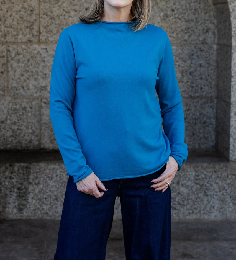 Milan Classic Funnel Neck in Teal