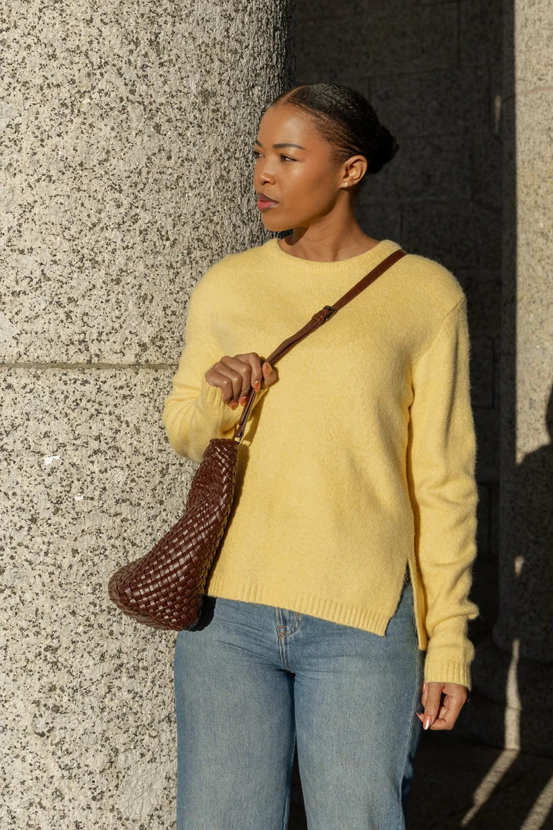 Pamplona Crewneck Side Slit in Butter