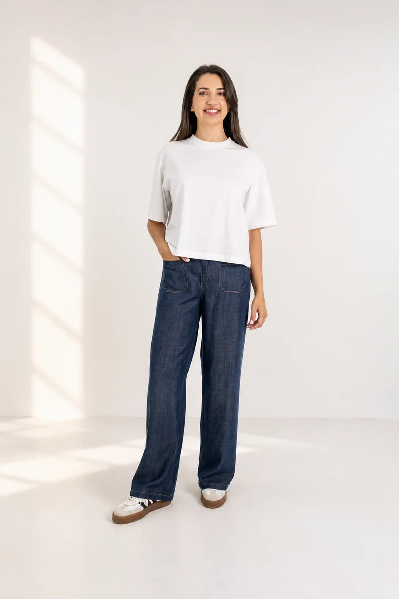 Prima Cotton Box Tee in White