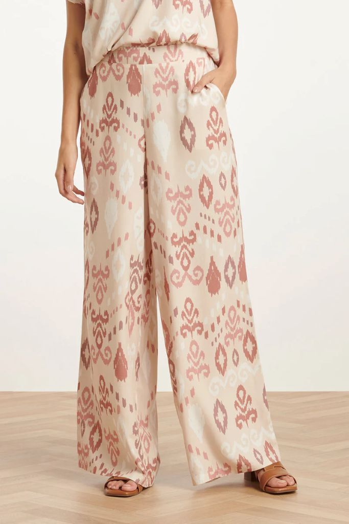 Flowy Aztec Print Pants in Sand