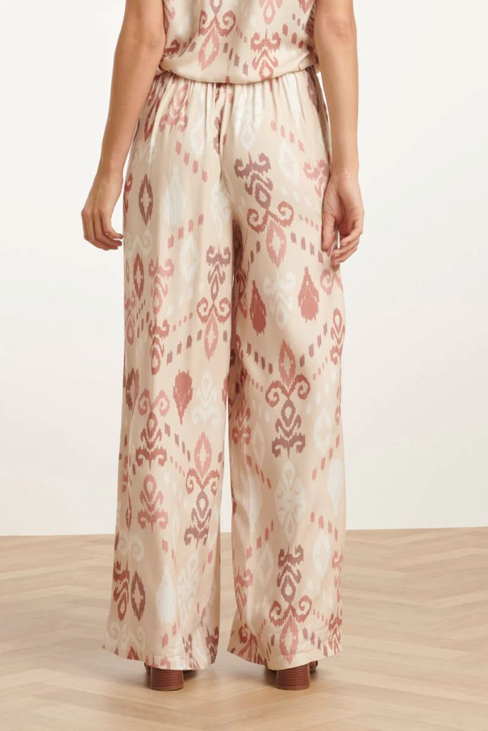 Flowy Aztec Print Pants in Sand