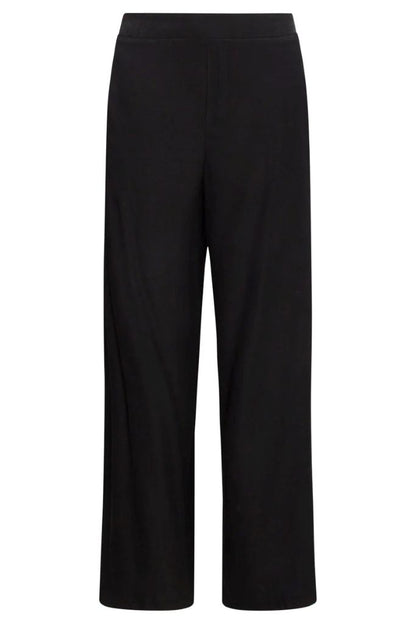 Rayon Satin Wide Leg Pants in Black