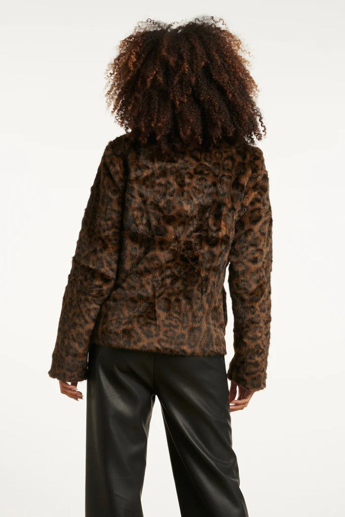Short Animal Print Jacket in Brown / Black