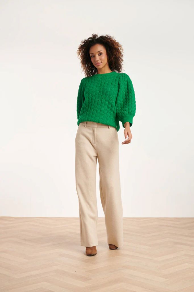 Wide Leg Trousers in Sand