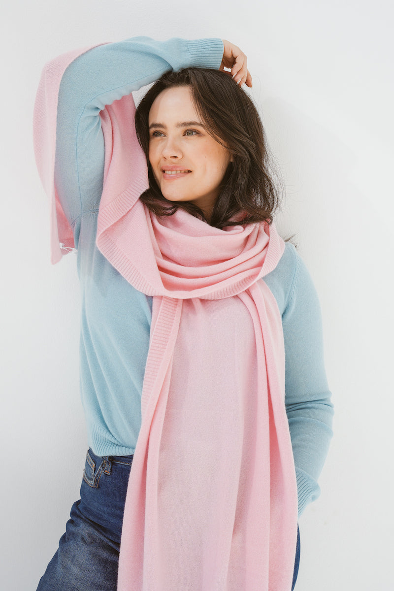 Pure Cashmere Oversized Wrap in Ballet