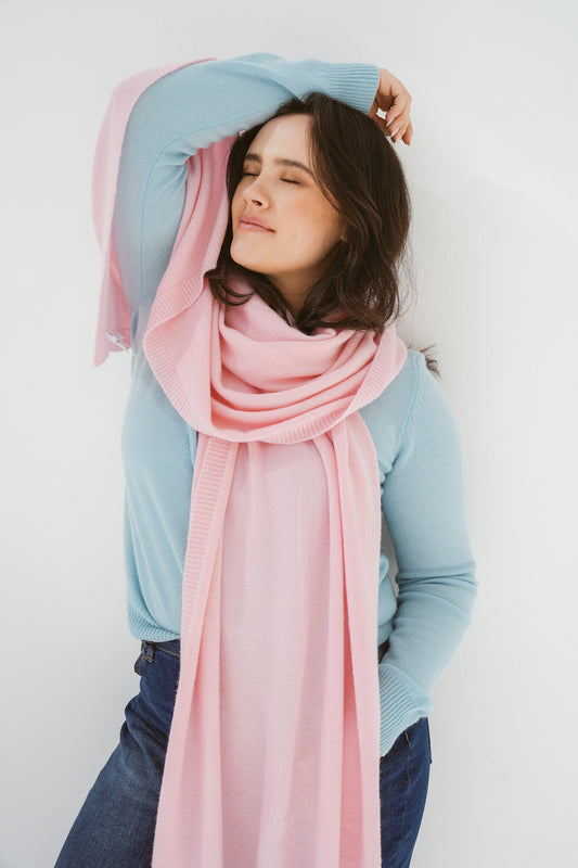 Pure Cashmere Oversized Wrap in Ballet