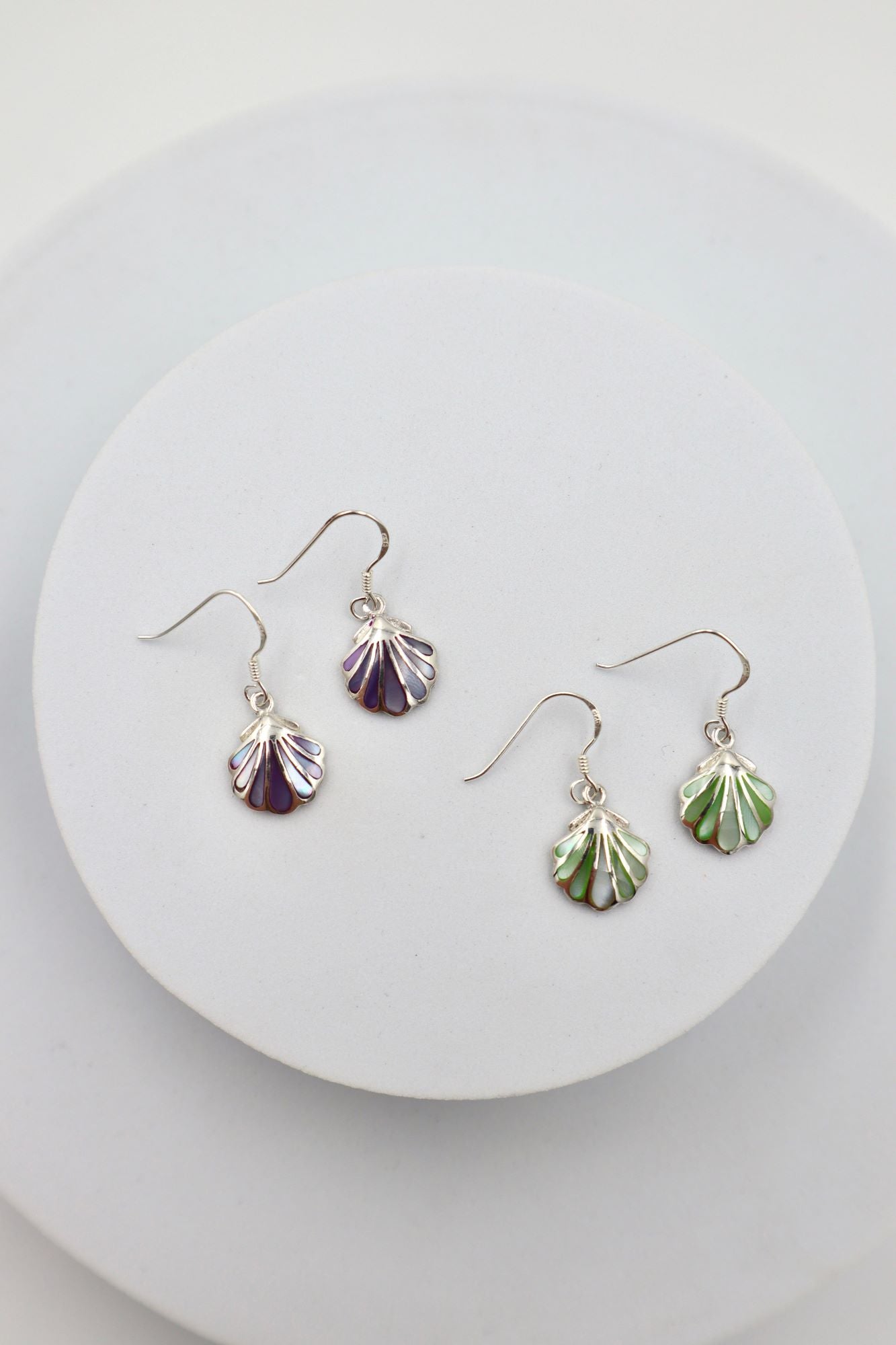 Sterling Silver Shell Hanging Earrings