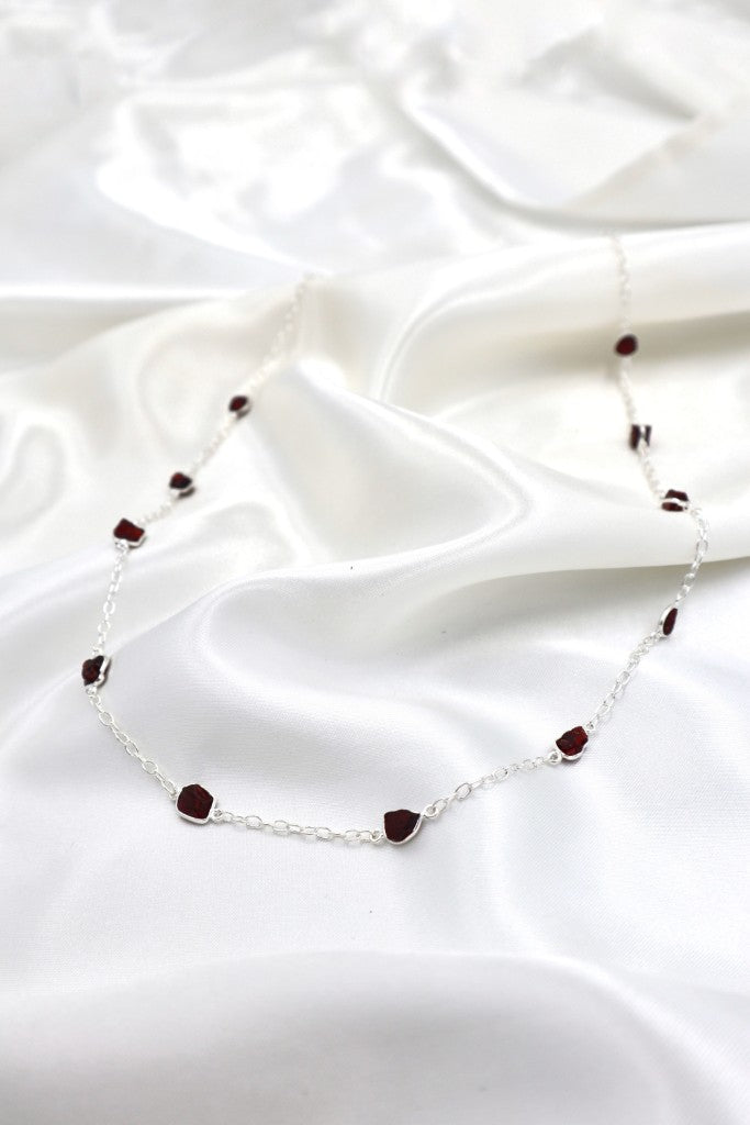 60cm Rough Garnet Stone Necklace