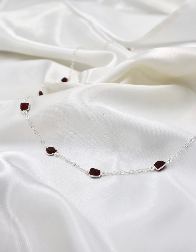 60cm Rough Garnet Stone Necklace