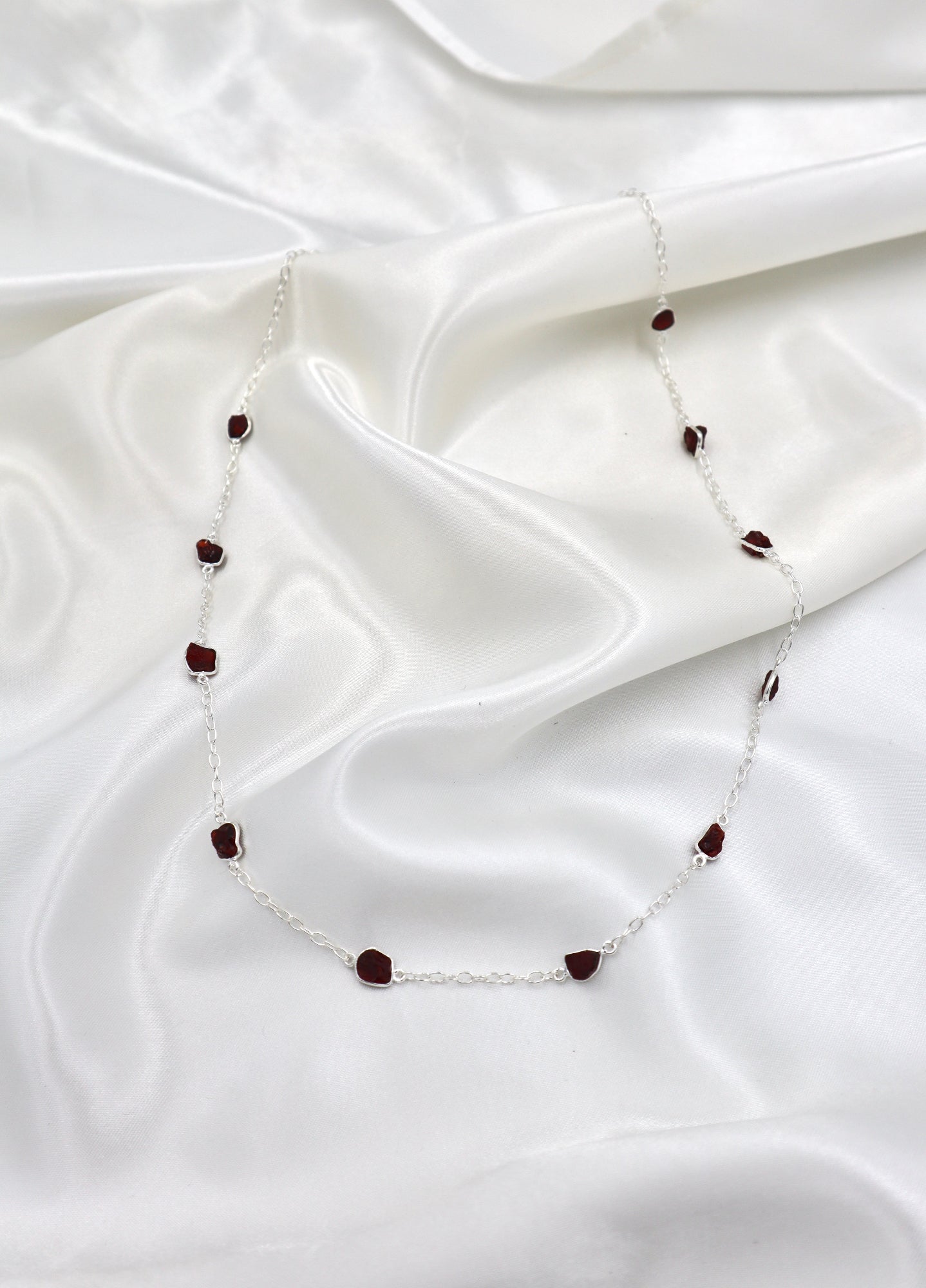 60cm Rough Garnet Stone Necklace