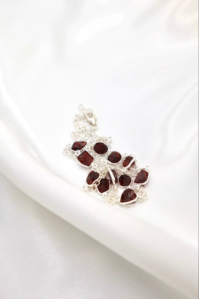 60cm Rough Garnet Stone Necklace