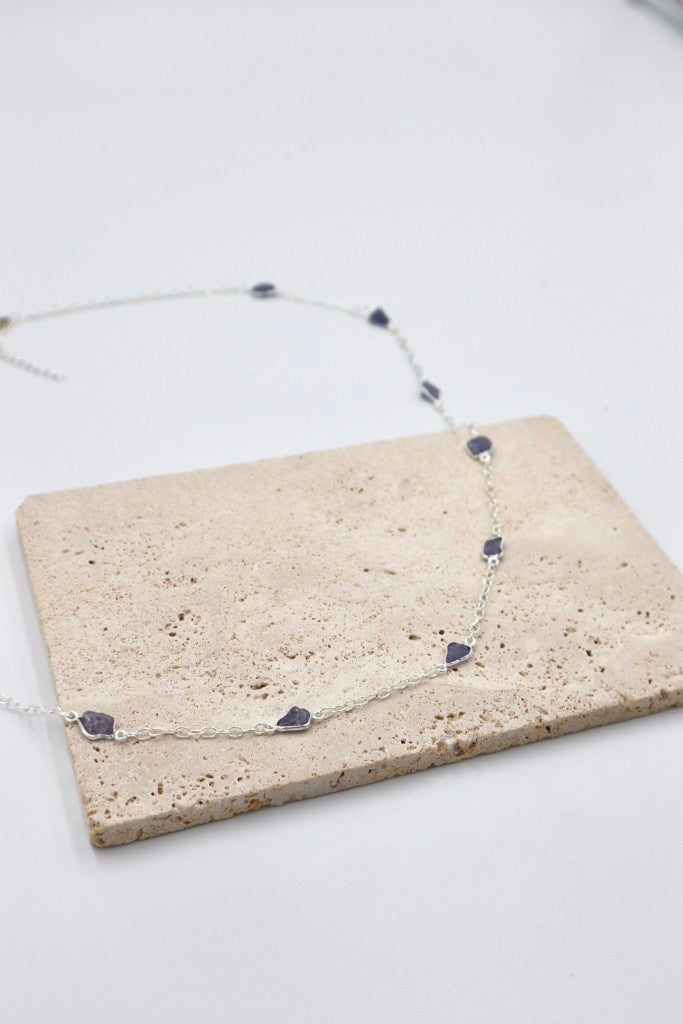 60cm Rough Tanzanite Stone Necklace