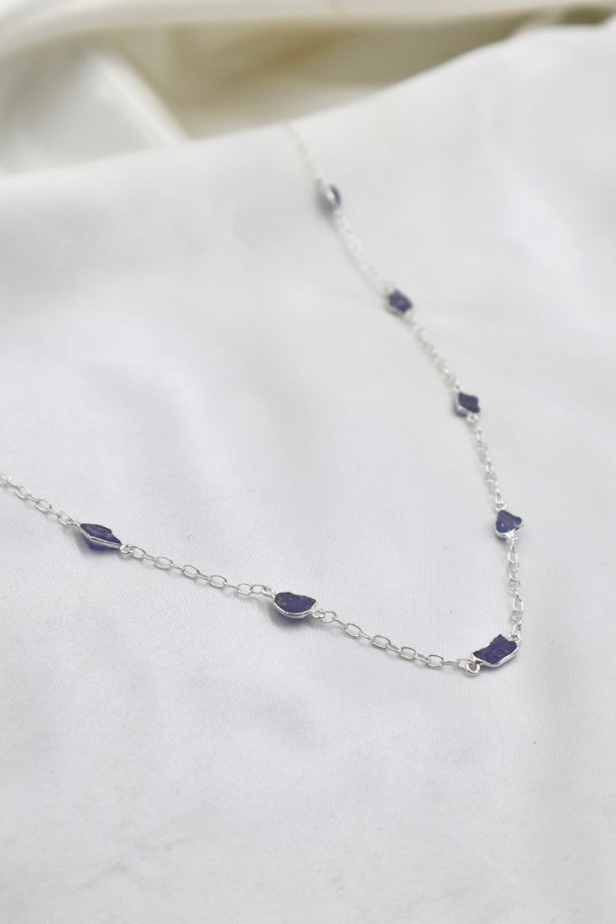 60cm Rough Tanzanite Stone Necklace