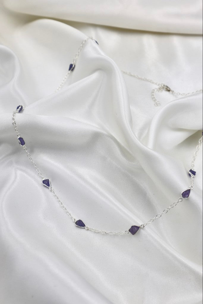 60cm Rough Tanzanite Stone Necklace