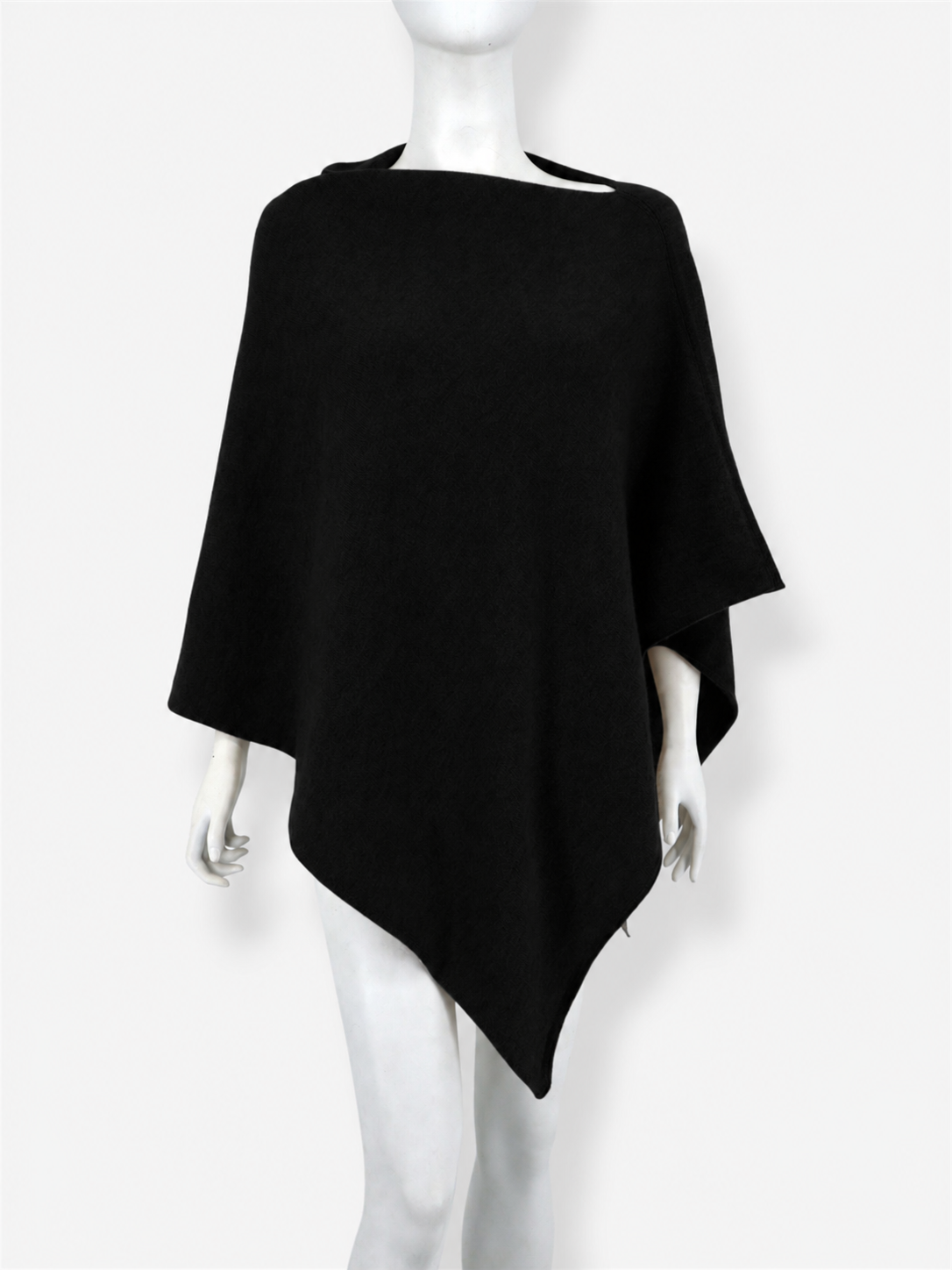 Cashmere Poncho in Black