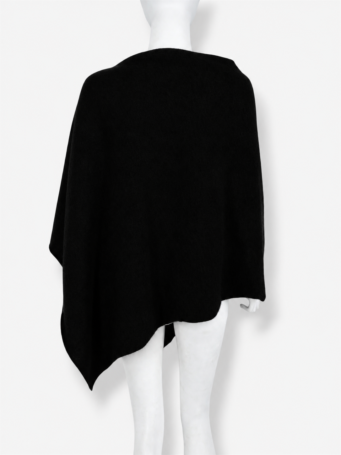 Womens Cashmere Poncho in Black