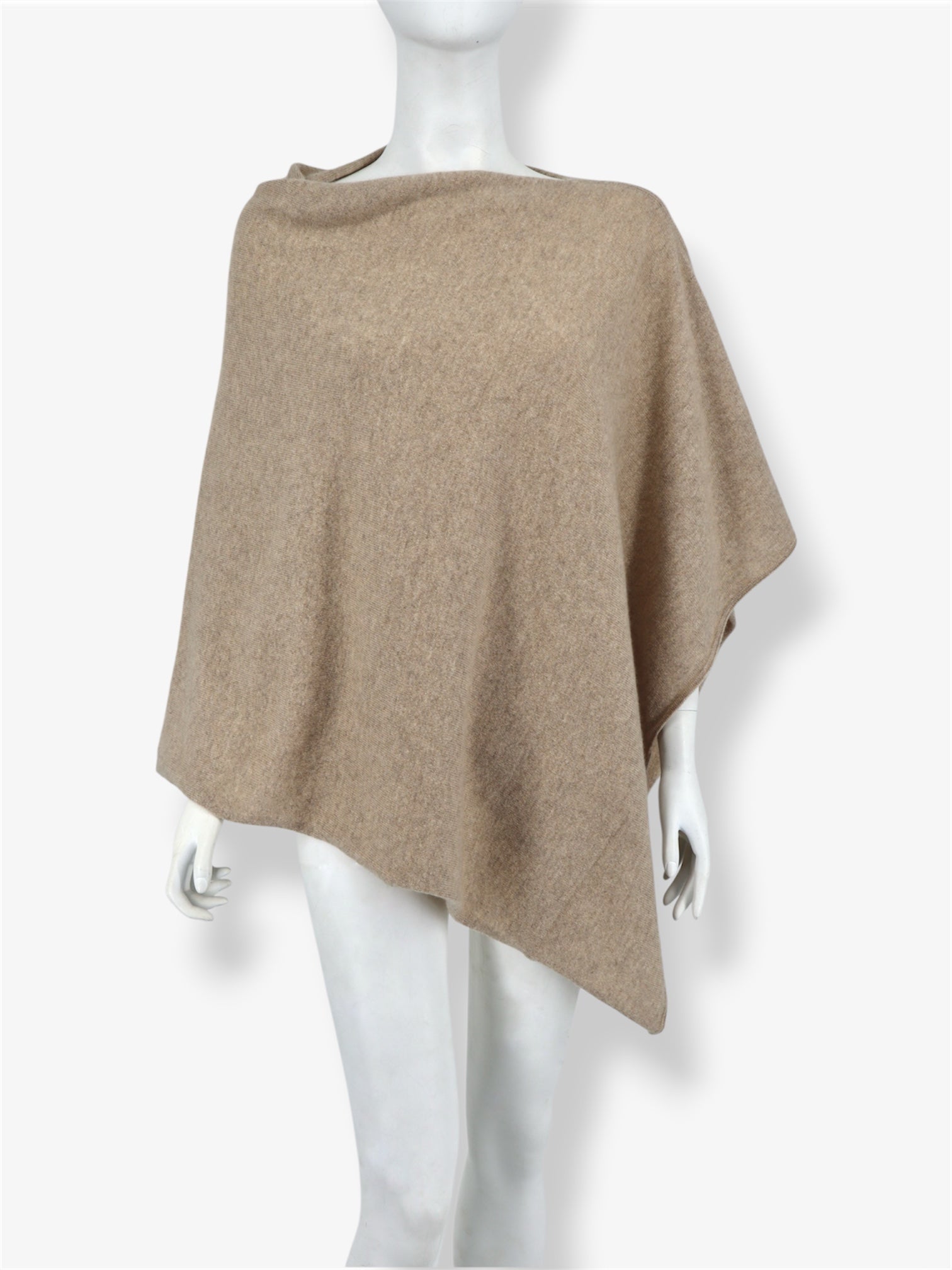 Womens Cashmere Poncho in Eco Stone