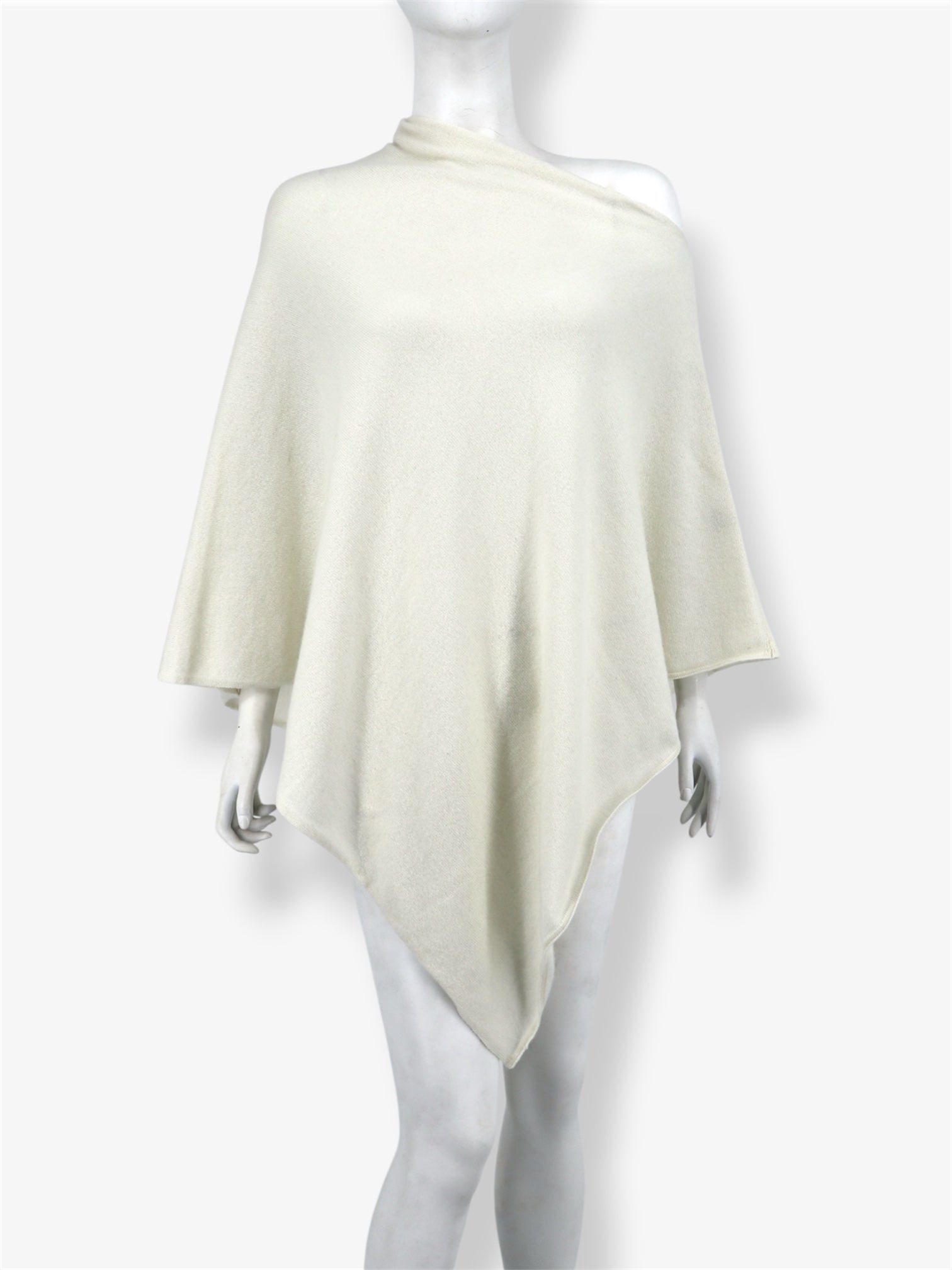 Cashmere Poncho in Eco White