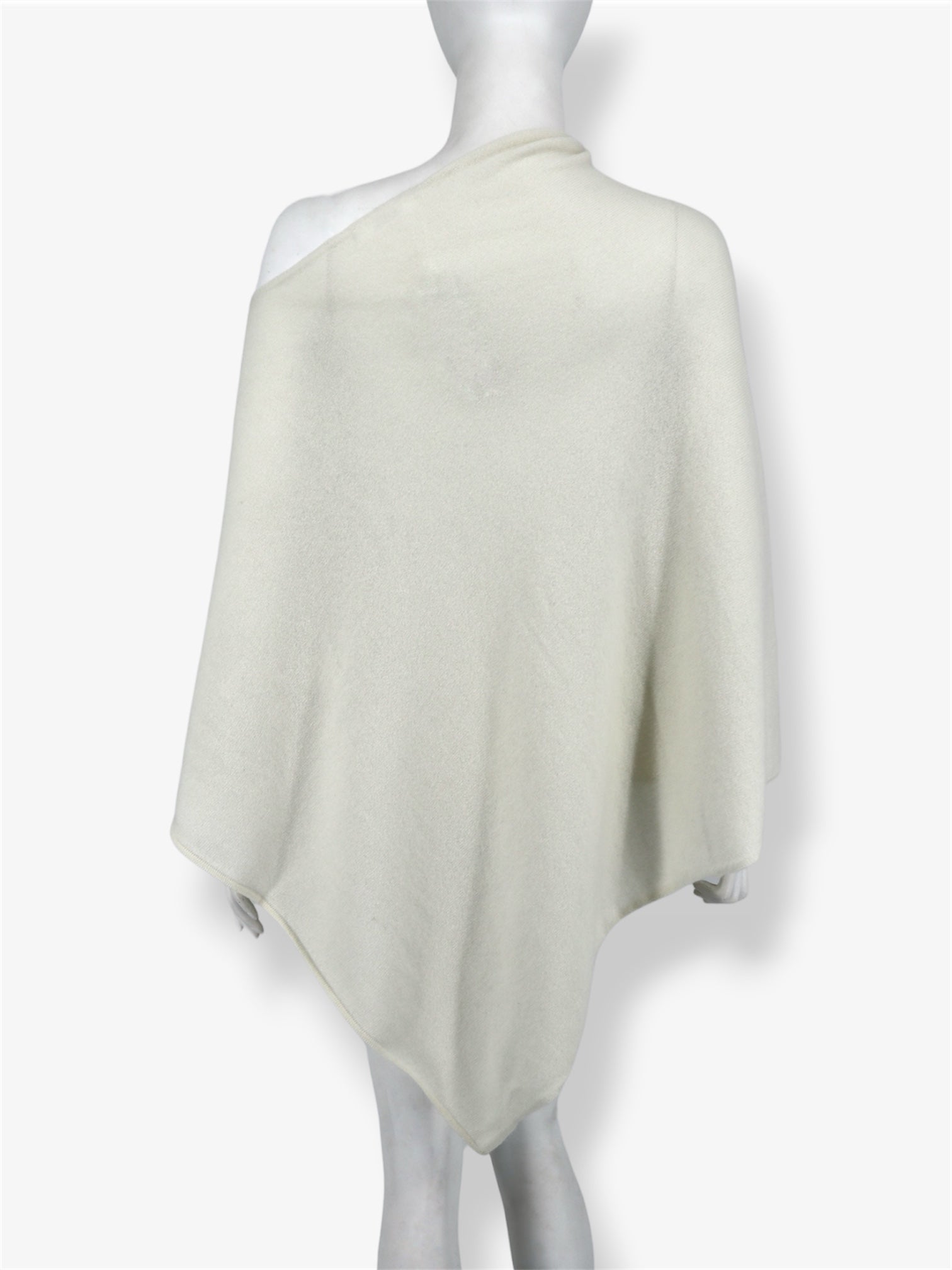 Womens Cashmere Poncho in Eco White