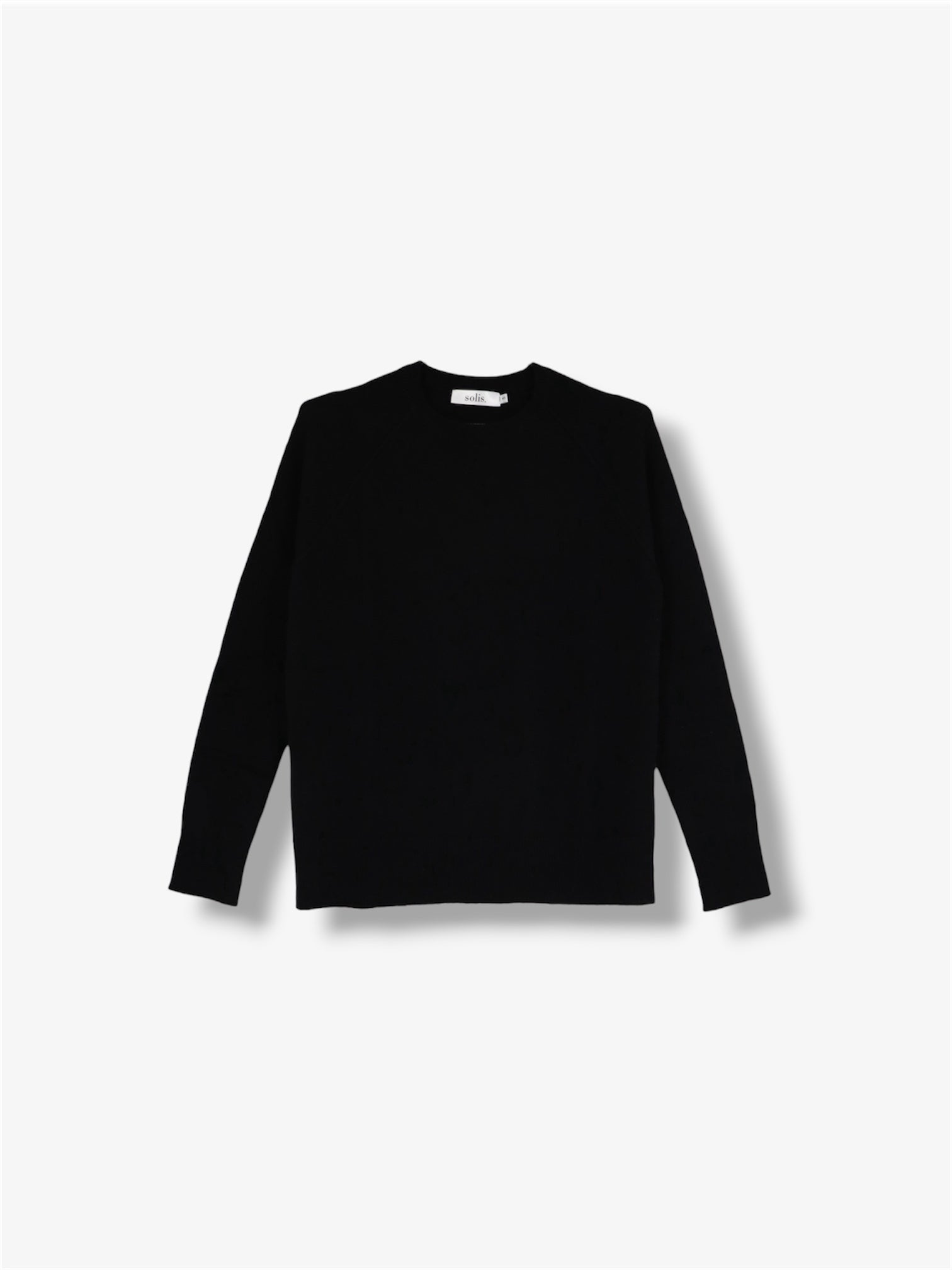 Cashmere Raglan Crew Neck Jumper in Black