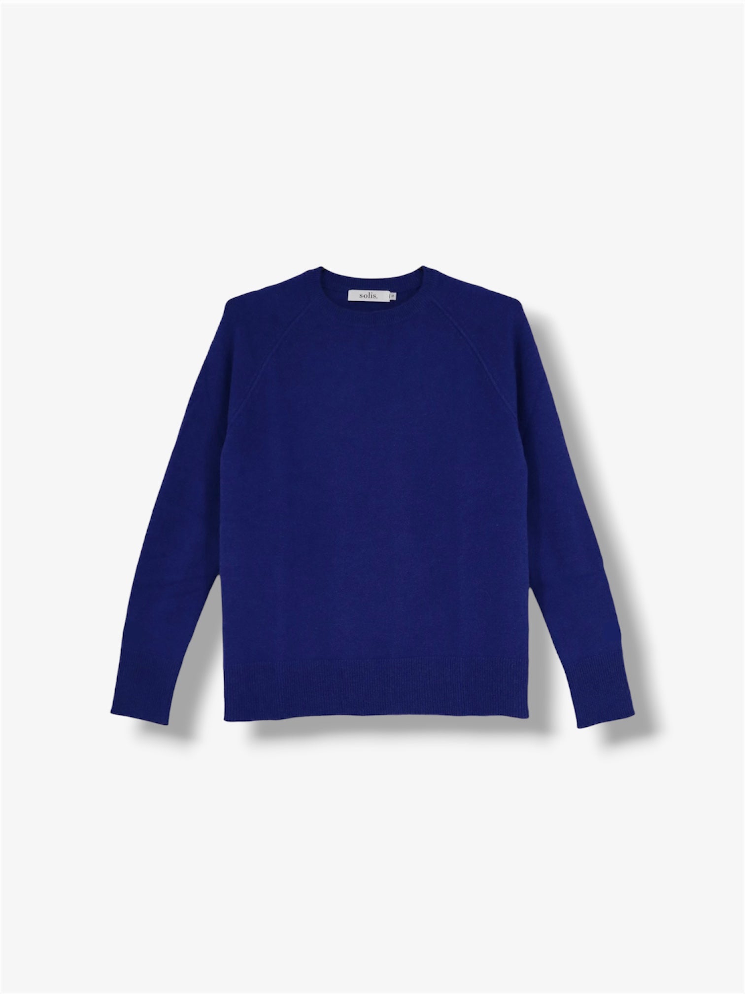 Cashmere Raglan Crew Neck Jumper in Smalt Blue