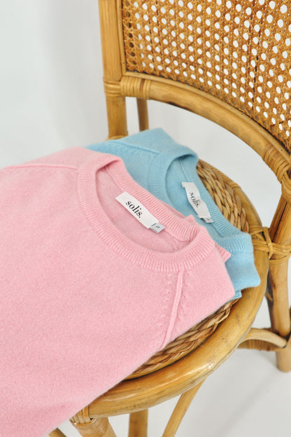 Pure Cashmere Raglan Sleeve Sweater in Ballet