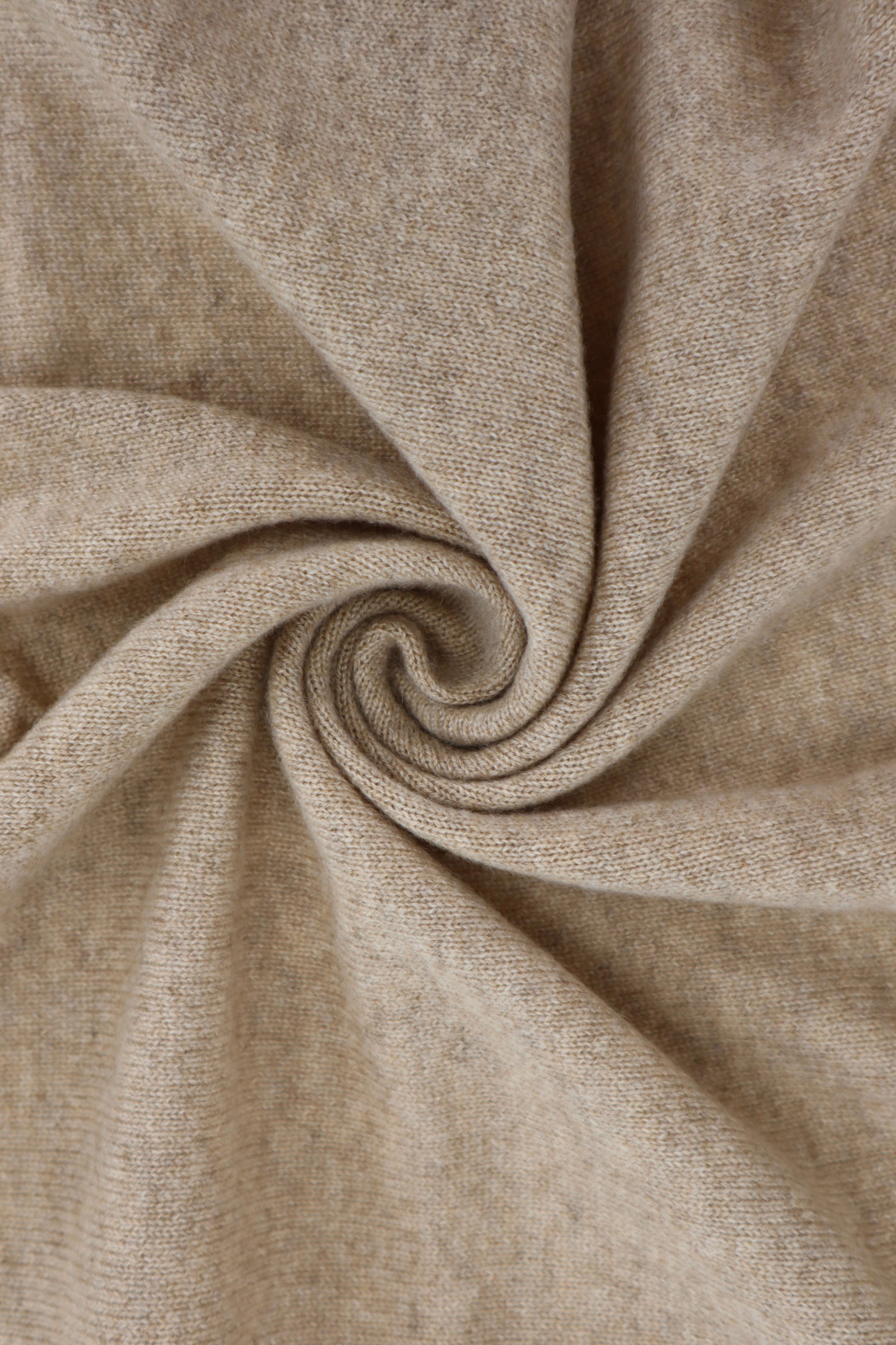 Cashmere Boxy Fit Stripe Jumper in Eco Stone / Eco White