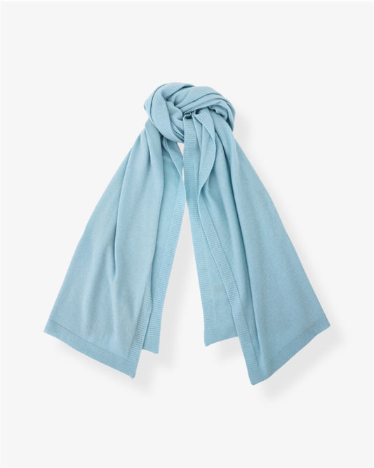 Pure Cashmere Oversized Wrap in Aqua